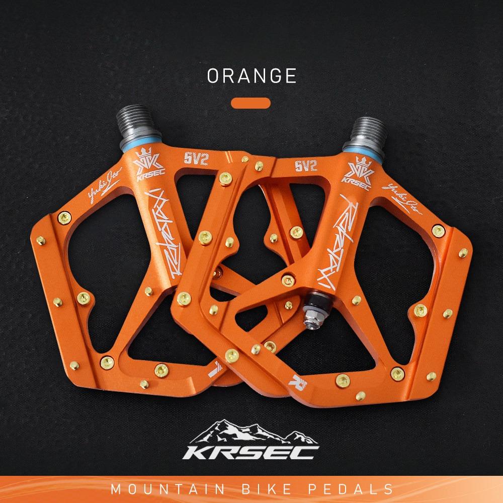KRSEC MTB Pedals Aluminum Alloy Non-Slip Platform Pedals with DU Sealed Bearings for Mountain Road Bikes Bicycle Accessories