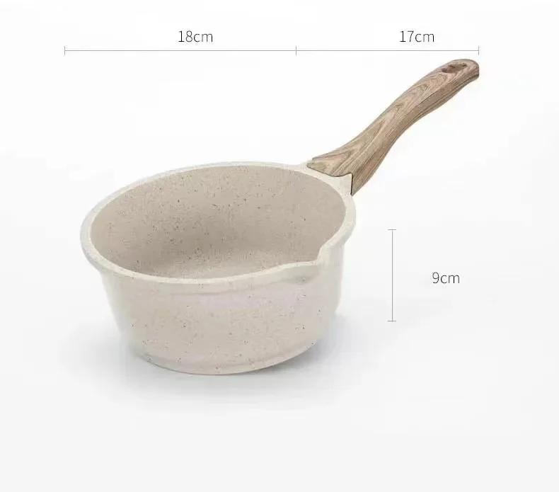 Сковорода с антипригарным покрытием и деревянной ручкой, кастрюля для супа Maifan Stone, кухонные принадлежности для кухни, набор кухонной посуды