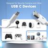 Кабель USB C длиной 5 м, USB A - удлиненный кабель для зарядки и синхронизации данных, USB-порт для камеры, телефона, Nintendo Switch и других устройств с портами - белый