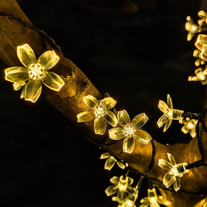 Solar Garden Lamps Set 5 Meters 20 Led Flowers Warm White Decorative