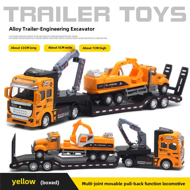 Трансграничный сплав большой инженерный транспортный грузовик тягач модель игрушка для мальчиков с английской упаковкой