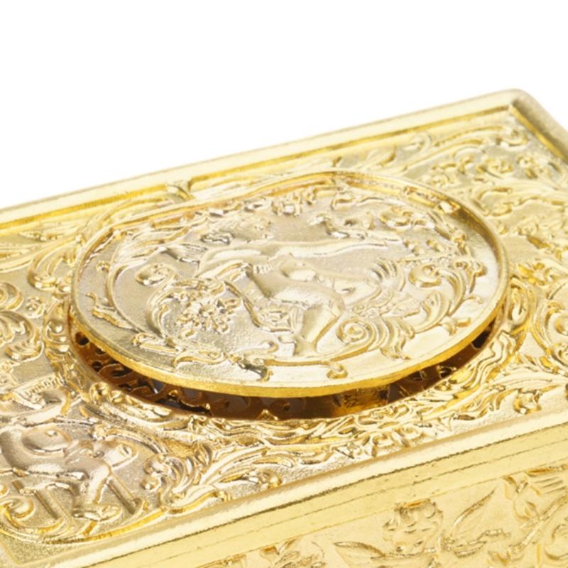 Antique Alloy Singing Bird Ornament With Angel Embossed Pattern Mechanical Musical Box For Desk Shelf Display Gift