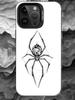 D-Dark Готический Чехол-Паук для Телефона iPhone 17 16 15 14 13 12 11 Pro Max Plus Серебристый Матовый Черный Чехол