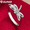 925 Sterling Silver AAA Zircon Dragonfly Ring Jewelry