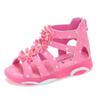 Princess Floral Sandals for Girls Little Big Kids Roman Sandals Children Gladiator Beach Sandals with Pearls Sweet Soft