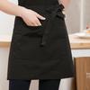 Unisex Waterproof Half Apron with Pocket Waitress Chef Waist Apron Resistant Restaurant Cafe Lace-up Short Apron