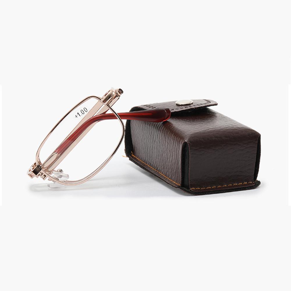 Retro Folding Anti Blue Light Reading Glasses With Case Men Women Luxury Brand Telescopic Presbyopia Eyeglasses Elderly Eyewear