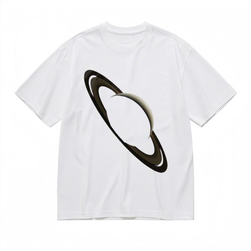 Women's Trend Classic T-Shirt Mens Womens Tees Top Celestial Saturn with Detailed Rings Design Tee