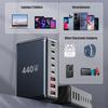 440W GaN Desktop Charger 2 x PD 100W + 3 x PD 65W + 3 x QC 18W 8 Port Fast Charging Station