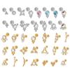 G23 Titanium & Steel 16G CZ Gem Triangle Lip Ring Crystal Cluster Earring