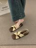 Винтажные повседневные сандалии с открытым носком для нежного вечернего бриза, женские летние 2025, новые из мягкой кожи, с перекрестными ремешками, плоские пляжные туфли