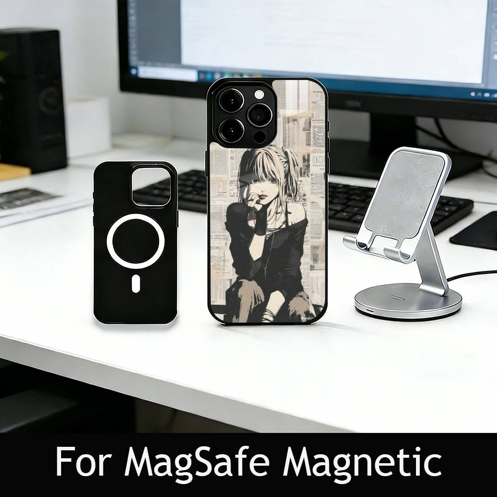 Чехол для телефона Миса Аманэ для iPhone 17, 16, 15, 14, 13, 12, 11 Plus, Pro Магнитный для Magsafe Беспроводной Зарядки