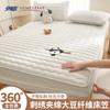 Anshuobao's new soybean fiber padded bed sheet, single piece panda embroidery all season universal mattress cover, protective cover, anti slip
