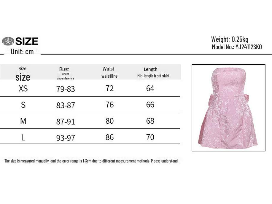 YJ24112 Лето 2024 Стильное жаккардовое мини-платье с бантом для женщин