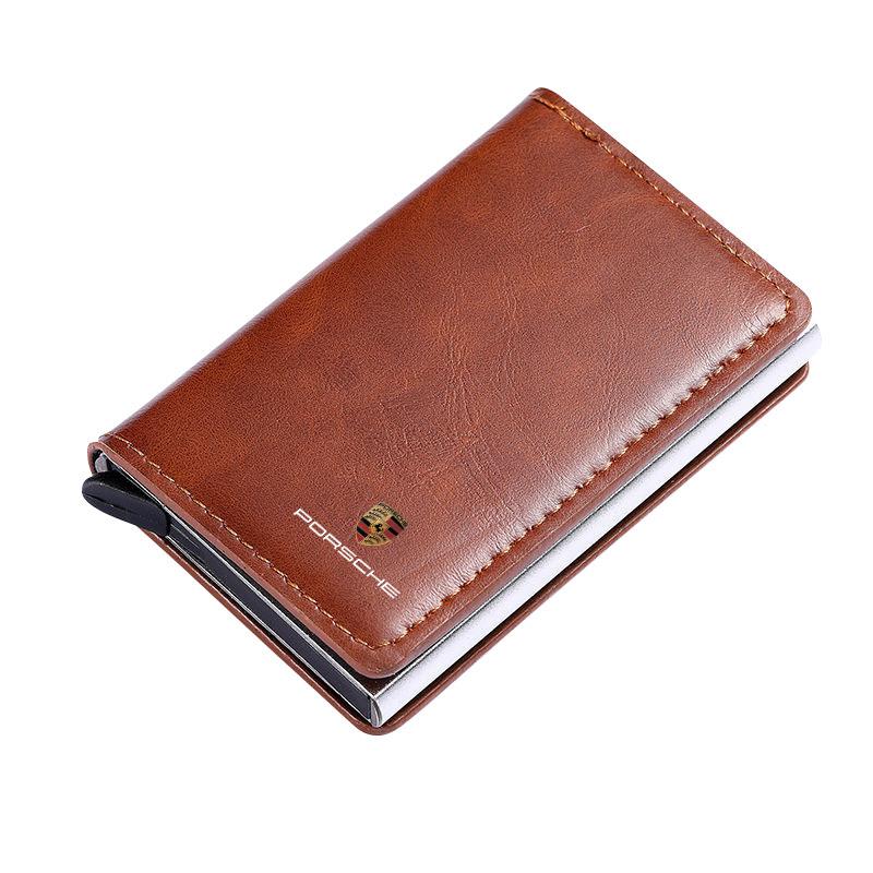 1Pcs Leather Car Driving Document Bag ID Passport Card Wallet Card Pouch For Porsche Cayenne Panamera Macan Boxster 911 Carrera-GT 944 918 917