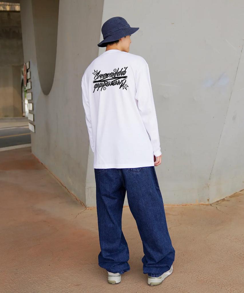 CREAM SODA LAB Crsdel Lettering Long Sleeve White