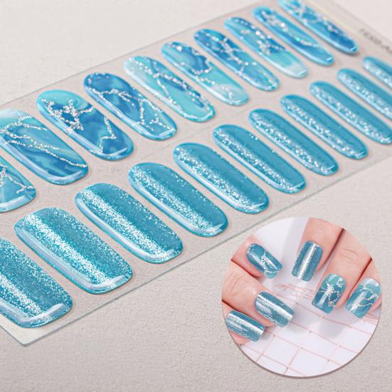 Блестящие полоски для лака на ногти с пилочкой Легко наносить Снимать Самоклеящиеся Женские Полный стикер на ноготь Домашний маникюр DIY Декор для нейл-арта Обертка