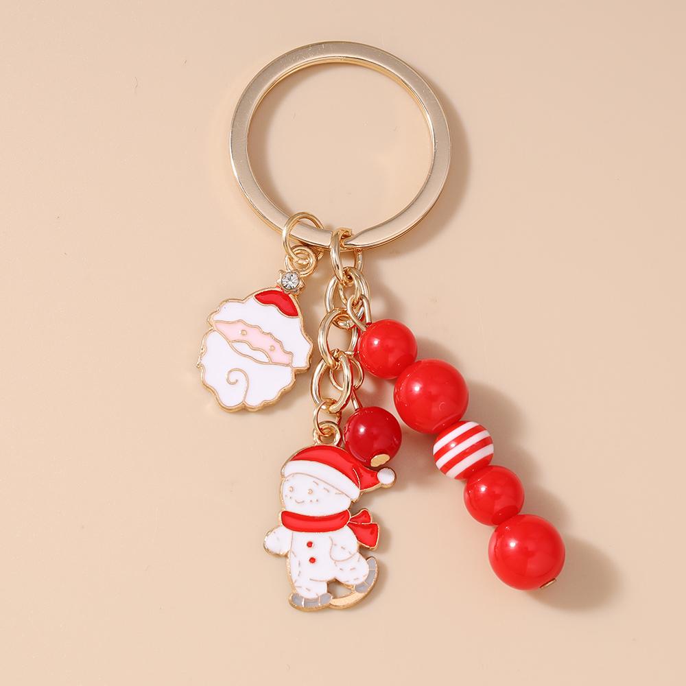Fashion Christmas Tree Keychain Women Girls Santa Claus Snowman Key Ring Pendants for Handbag Decor DIY Key Chain New Year Gifts