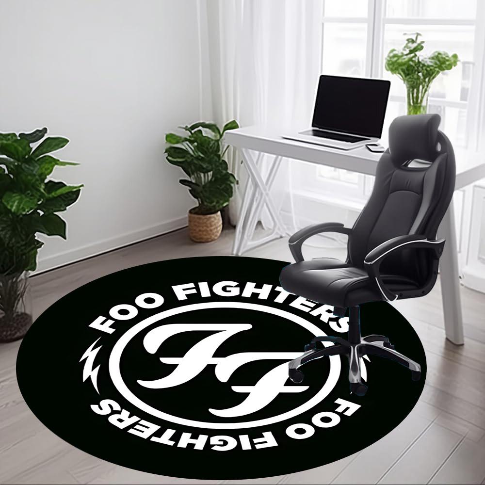 1pc Foo Fighters Band Chair Carpet for Office Non Slip, Lightweight, Machine Washable Rug for Office Holiday Decor
