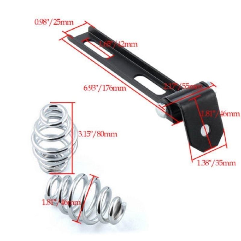 New Motorcycle Seat 3 Inch Springs Mounting Brackets Cushion Saddle Pad Black