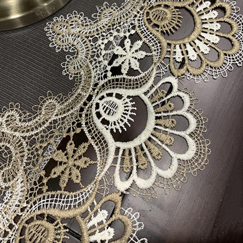 Винтажная кружевная дорожка для стола с кружевной подвеской и кисточками, скатерть с вышивкой, скатерть для тумбы под телевизор, свадебное рождественское украшение на Хэллоуин