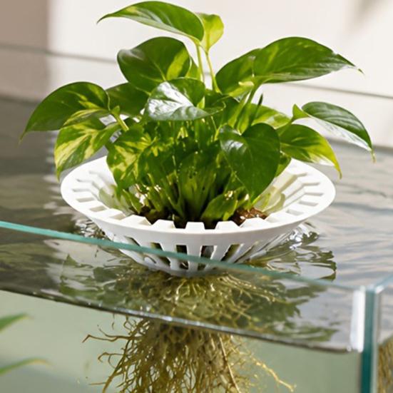 Decorative Aquarium Planting Tool 3D Printed Floating Plant Holder, Water Hydroponic Planter Basket, Fish Tank Holder Pot, Aquascape