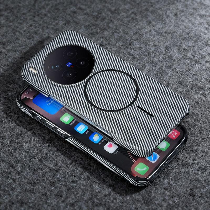 Применимо к VIVO X111S Чехол для мобильного телефона из кевлара S11 с рисунком под углеродное волокно Магнитный держатель iQOO11Ultra Защитный чехол