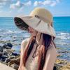 Sunscreen hat women's summer versatile fashion eaves sunshade bucket hat bow foldable outdoor travel sun hat