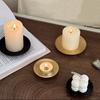 Golden Iron Candle Holder Black Festival Candlestick Holder Creative Candle Base Tray for Home