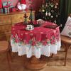 Рождественская елка Санта Красная Круглая Скатерть Водонепроницаемая Праздничные Обеденные Украшения для Дома