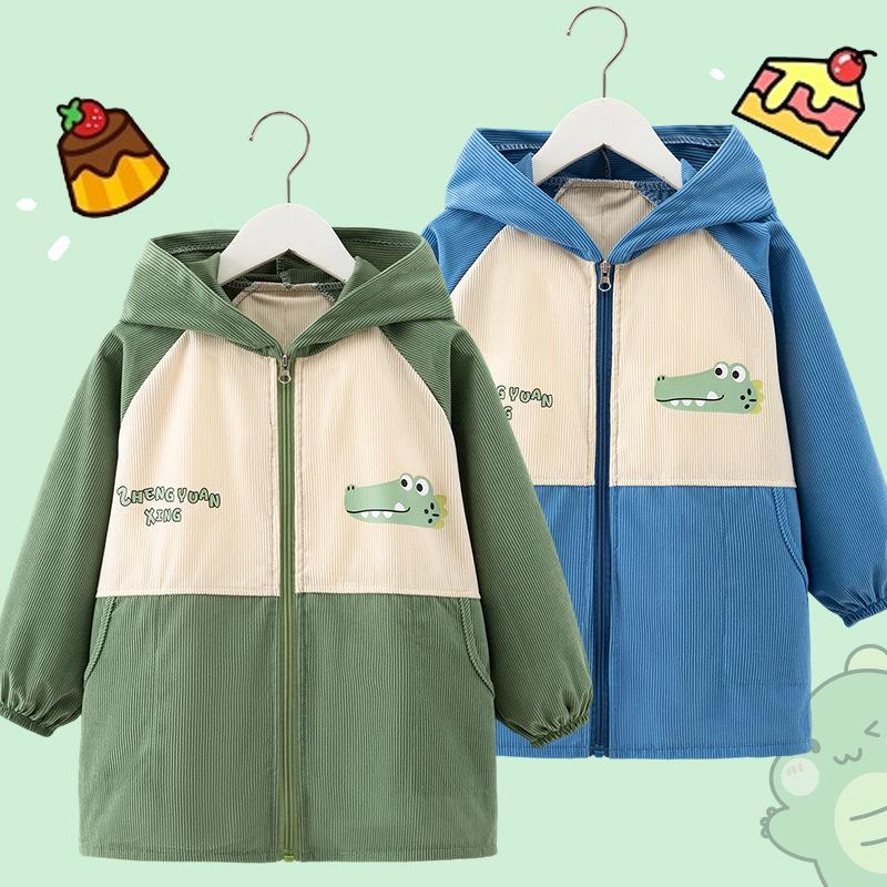 Детский комбинезон-пуховик среднего и большого размера - Водонепроницаемый, грязеотталкивающий, осенне-зимний, детский сад, верхняя одежда, фартук для мальчиков