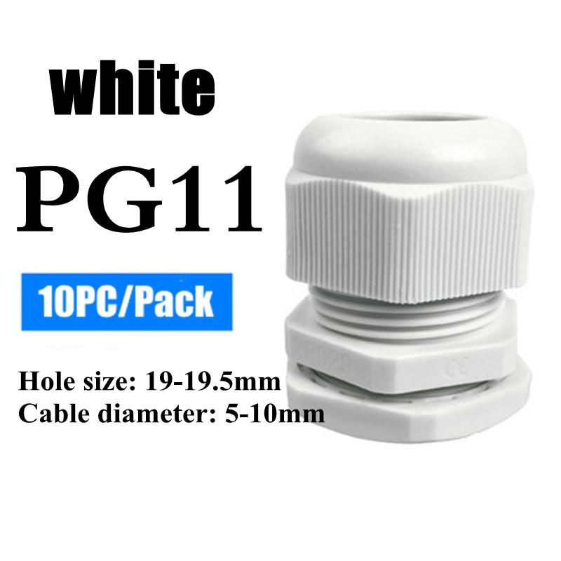 1/2/5/10pcs Waterproof Cable Gland Cable Entry IP68 PG7-PG36 White/Black Nylon Plastic Connector Joint