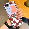Чехол с рисунком ромашек для Samsung Galaxy Z FLIP 7 FE 6 5 Z Flip7 Flip6 Flip5, роскошная инкрустированная гибридная складная крышка для телефона из ПК + ПУ кожи