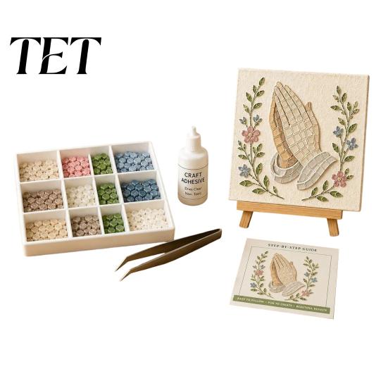 Spiritual Home Decor Pieces Christian Sea Glass Art Kit, DIY Religious Mosaic Kit for Adults, Faith Beginner Friendly Supplies Inspired Craft,