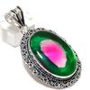 Подвеска из стерлингового серебра 925 пробы с натуральным арбузным турмалином 2,25 дюйма q0Z59