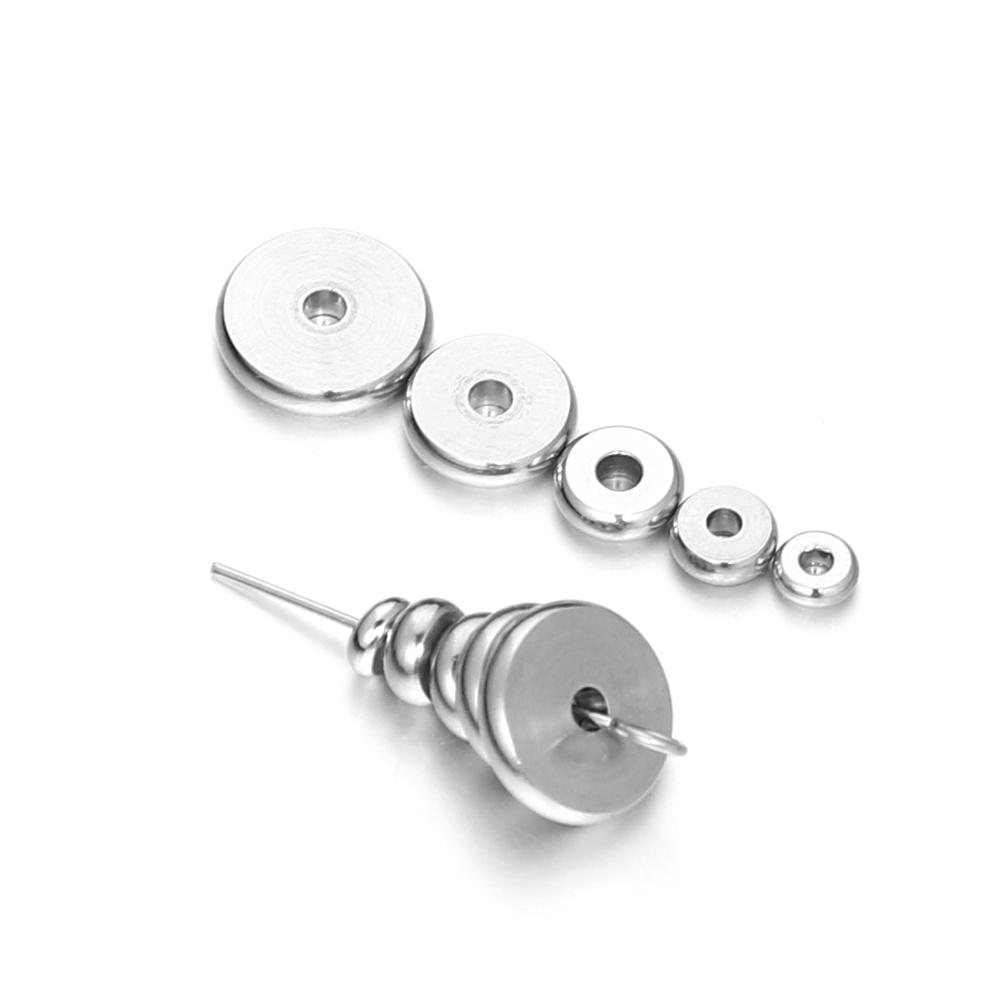 20/50Pcs 4mm 5mm 6mm 8mm Stainless Steel Round Flat Spacer Beads Loose Beads for DIY Bracelet Necklaces Jewelry Making Supplies