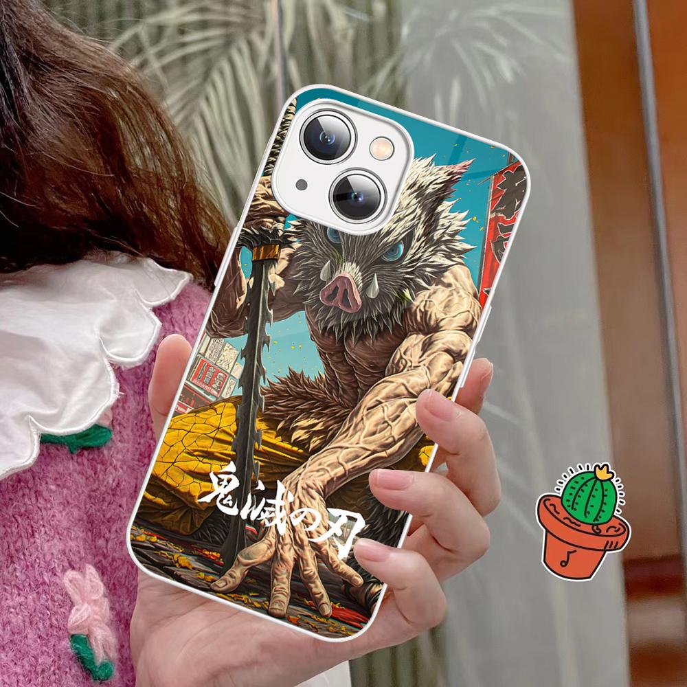 Demon Slayer Phone Case Tempered Glass For iPhone 18 14 13 12 11 Pro Mini XS MAX 14Plus X XS XR Fundas