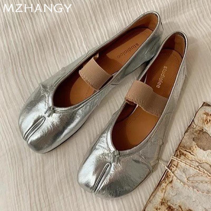 Ретро женские балетки танцевальные туфли неглубокие повседневные лоферы мягкие туфли осень 2024 модные туфли с открытой пяткой женские сандалии