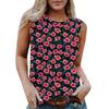 Женская повседневная футболка без рукавов с круглым вырезом и гавайским принтом