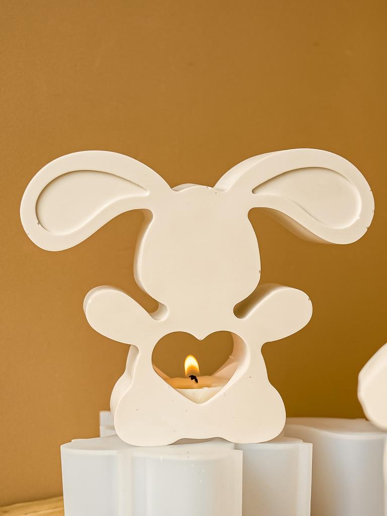 Пасхальный подсвечник в виде животного, силиконовая форма, милый кролик, форма для мыла ручной работы, гипсовый держатель для чайной лампы, украшения, домашний декор, поделки