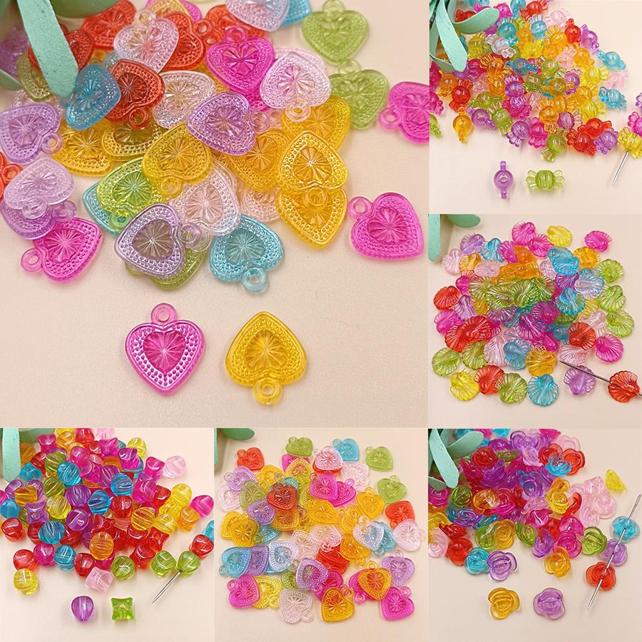 Цветок Сердце Раковина Конфеты Конфеты Цвет 50 Шт. Изготовленный Подвеска Разного Цвета Ручная Вышивка Бисером Для Изготовления Ювелирных Изделий Свободные Бусины Бусины С Отверстием Аксессуары Для Подвесок