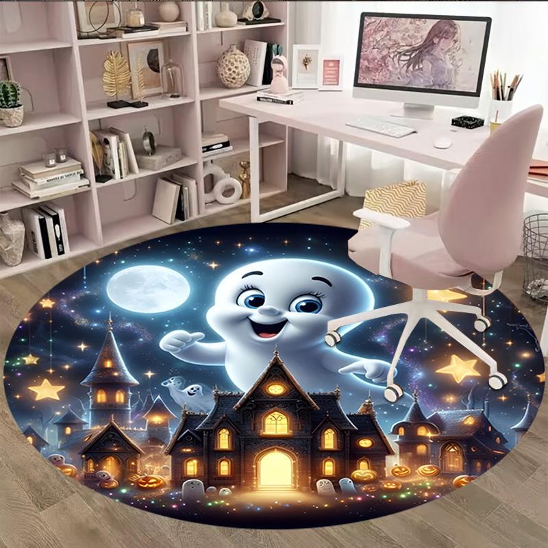 1pc Casper1 Carpet, Round Rug, Comfortable, Suitable for Entryways, Living Rooms, Office, And Bedrooms, Christmas Decoration