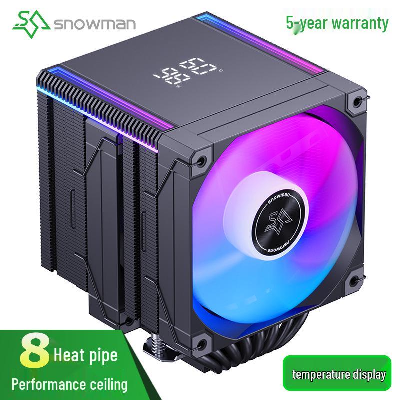 SNOWMAN Bingman MT880 Бесшумный воздушный кулер для процессора с 8 тепловыми трубками и ARGB вентилятором для настольных компьютеров