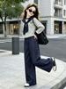 Girls' Striped Shawl Suit: Stylish Korean Spring/Autumn Two-Piece Set for Middle and Big Kids