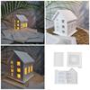 3D House Silicone Molds for Resin Concrete Home House Candle Holder Mold House Shaped Gypsum Mold Table Decorations