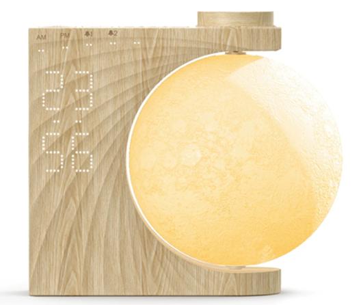 Smart Bedroom Sunrise Alarm Clock Moon Night Light Clock Wake-up Light for Children and Teenagers White Noise Generator