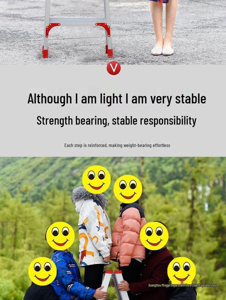 Трехступенчатая телескопическая алюминиевая стремянка А-образной формы (4м Утолщенный для бытового и инженерного использования)