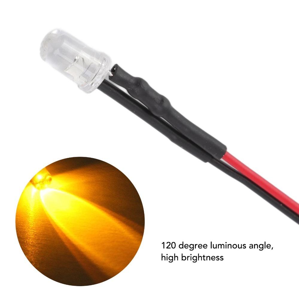 20PCS 5mm Prewired LED Diodes 5‑12V LED Light Diodes Bright Mini LED Diodes  DIY Projects