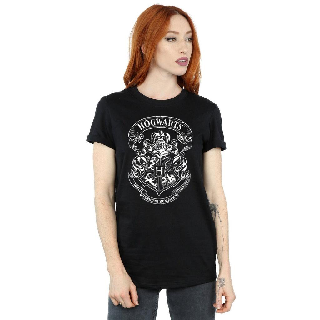 Harry Potter Womens/Ladies Hogwarts Crest Cotton Boyfriend T-Shirt