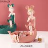 DXUIALOI Modern Simple Creative Girl Storage Decoration Housewarming Gift Resin Crafts Living Room Room Jewelry Storage